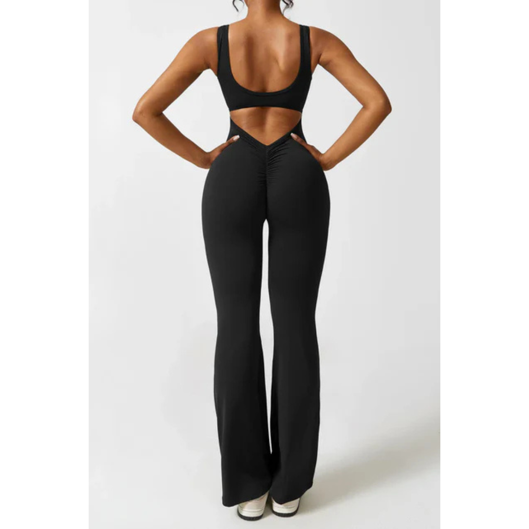 Beatrice™ - Ausgestellter Jumpsuit mit V-Rücken