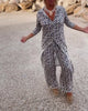 Moa™ - Zweiteiligen Set mit Vintage-Print, Reverskragen und Knöpfen