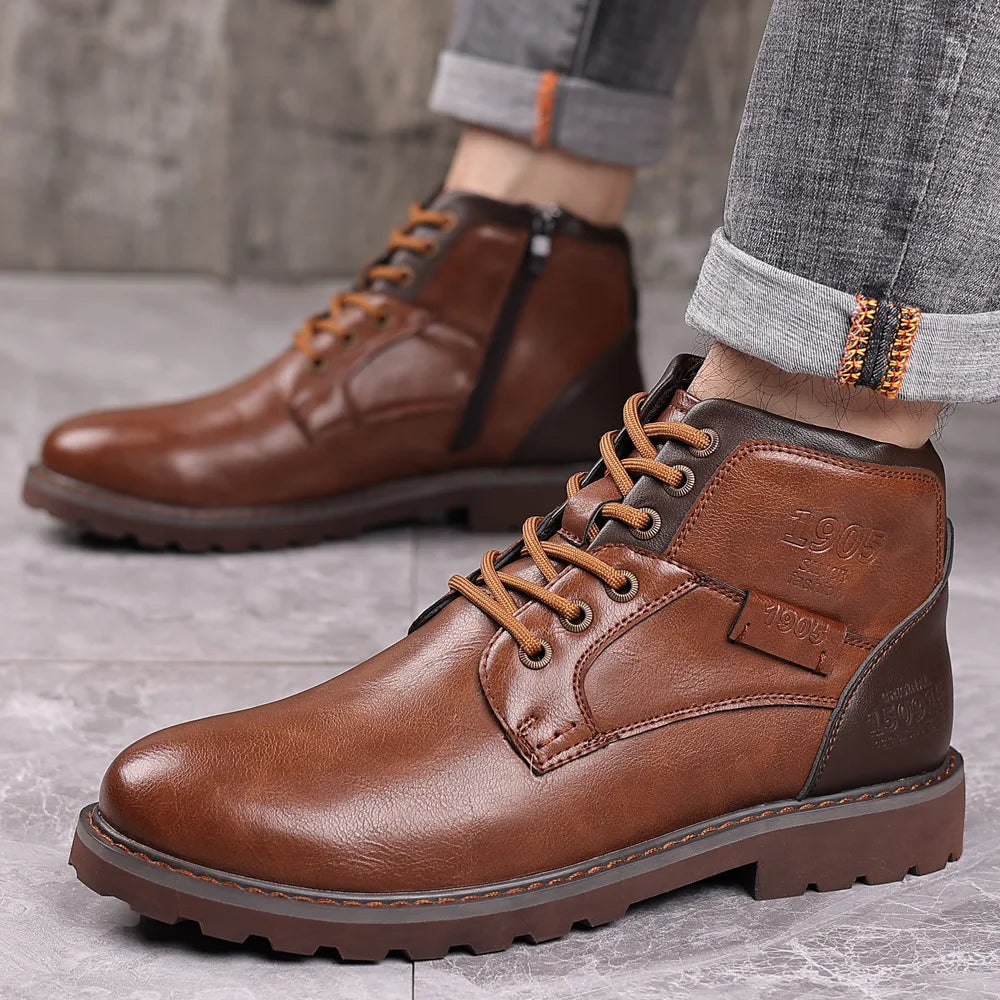 Jordan™ - Klassischer Stil Leder Schnürstiefel