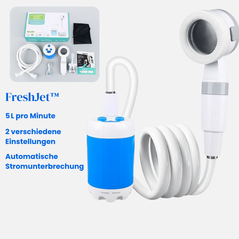 FreshJet™ – Tragbare Dusche | Deine Reinigungsroutine für unterwegs