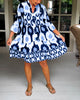 Dafne™ – Verspieltes Printkleid mit Schwung & 3/4-Ärmeln