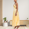 Taylor™ - Plissiertes Maxi-Kleid mit V-Ausschnitt