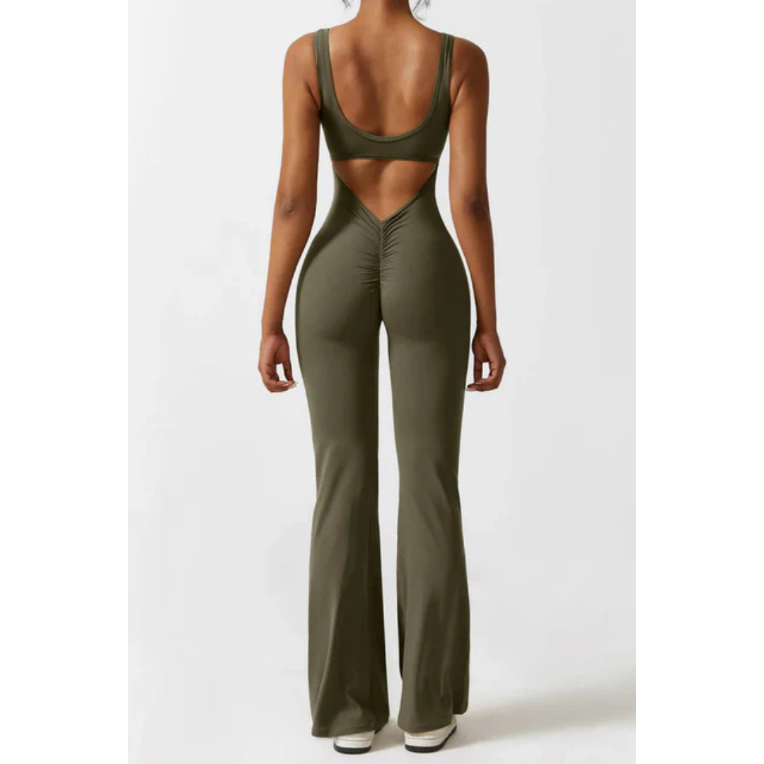 Beatrice™ - Ausgestellter Jumpsuit mit V-Rücken