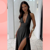 Priya™️ | Sexy Kleid mit tiefem V-Ausschnitt und Schlitz