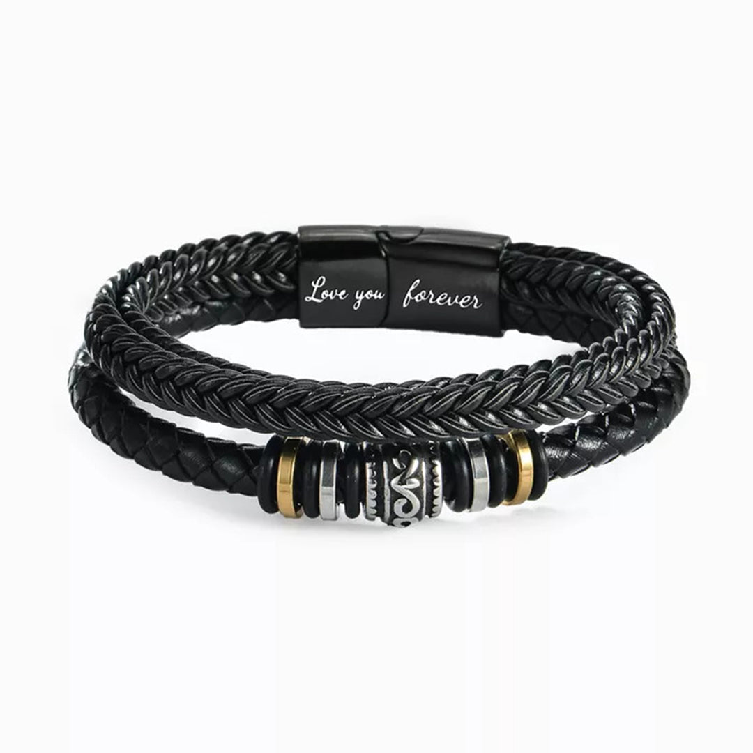 BondedBraid™ - Leder Armband | Ich liebe dich "An meinen Sohn"