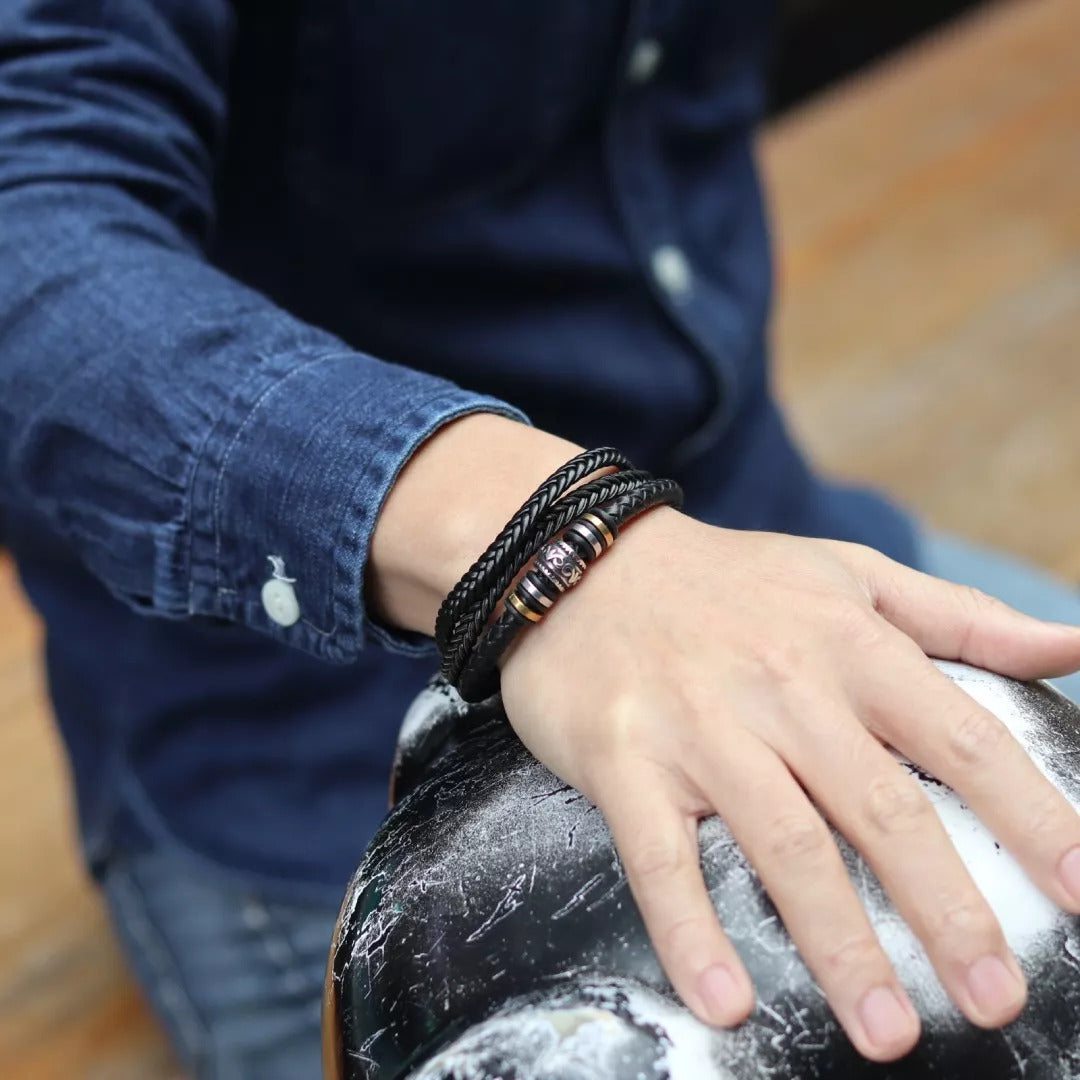 BondedBraid™ - Leder Armband | Ich liebe dich "An meinen Sohn"