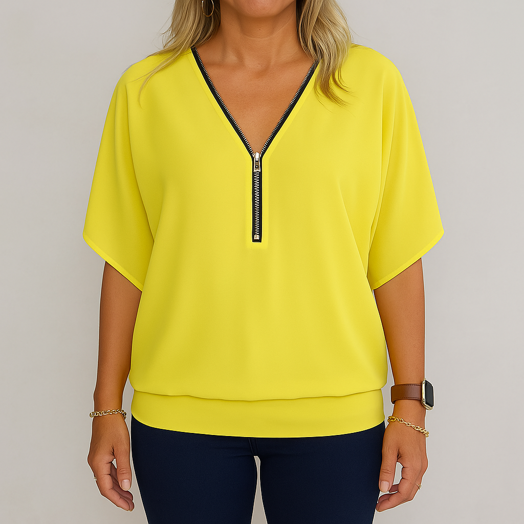 Lovis™ - Casual-Chiffon-Top mit Reißverschluss