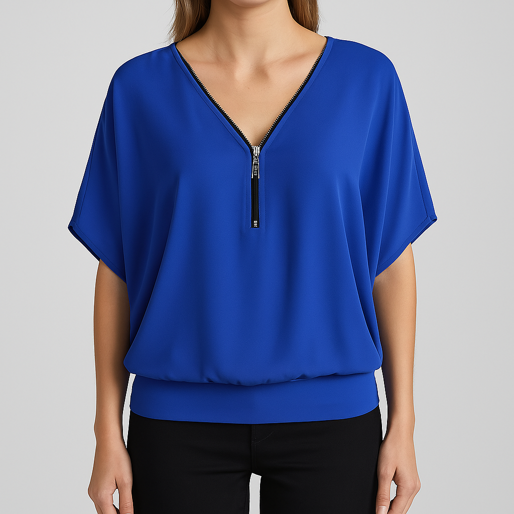 Lovis™ - Casual-Chiffon-Top mit Reißverschluss