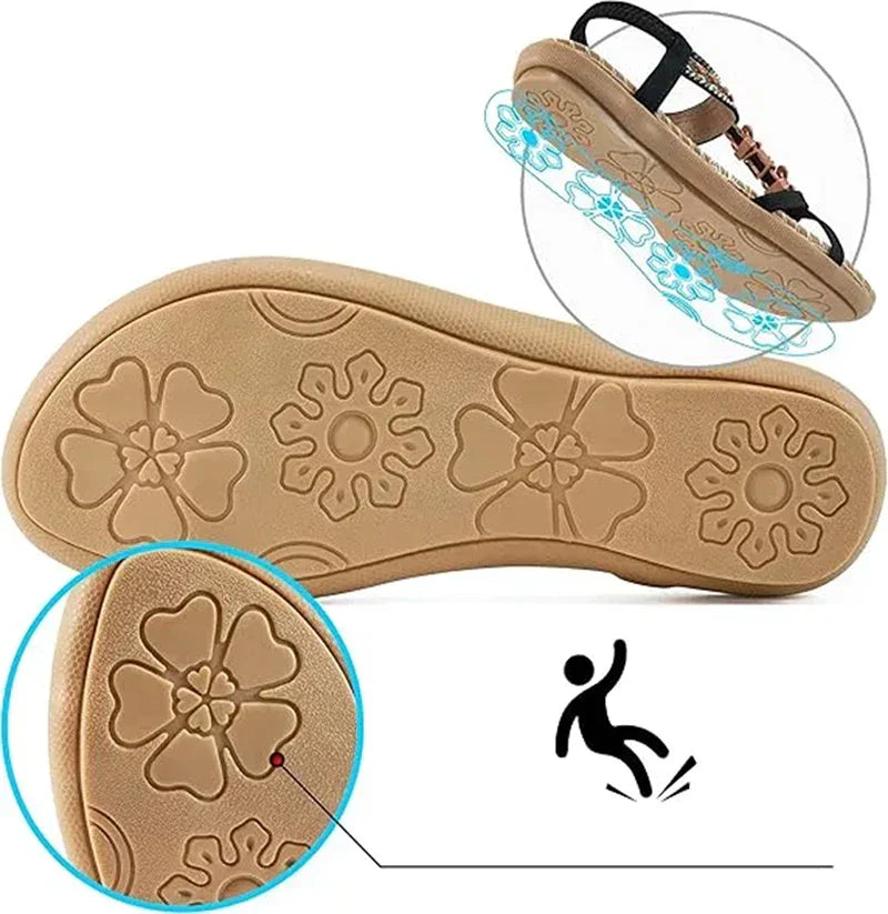 Dunja™ – Bequeme orthopädische Sandalen mit floralem Charme