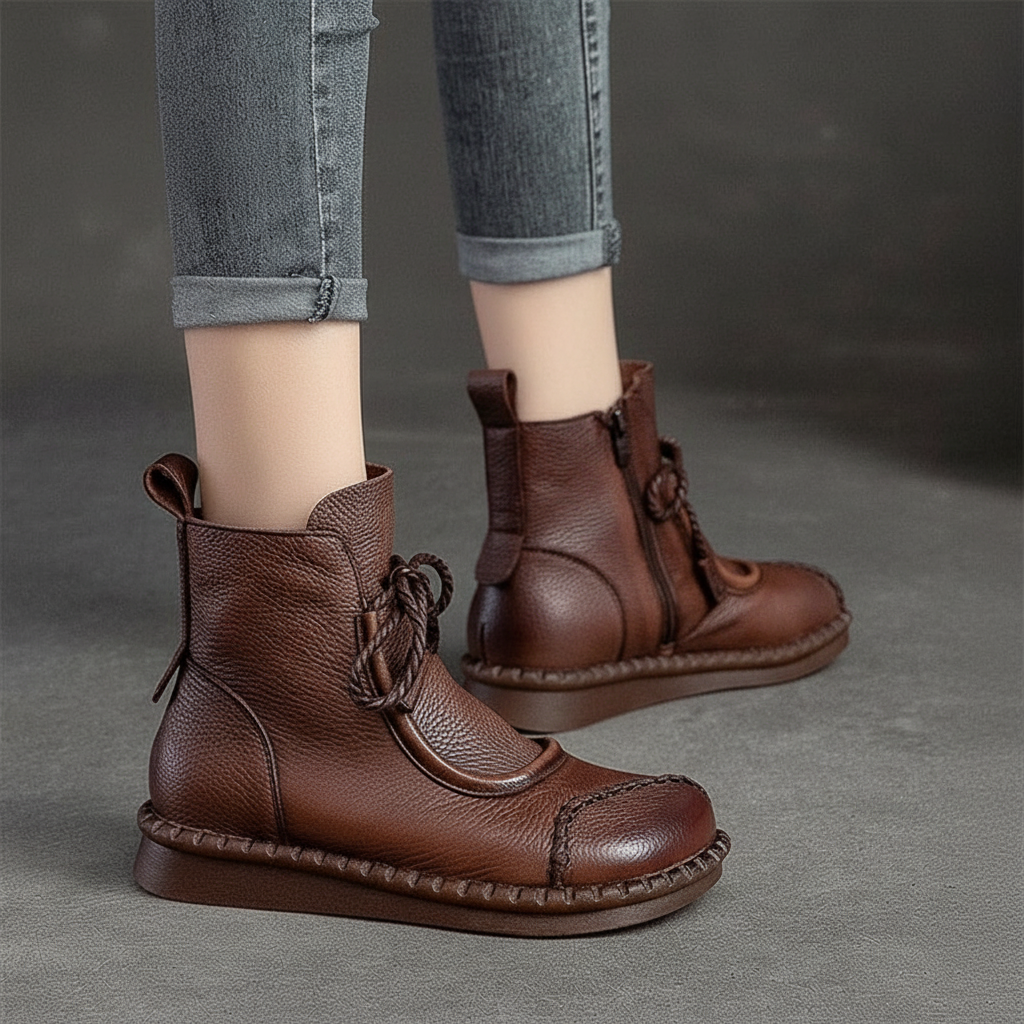 AureliaStride™ – Elegante Vintage-Lederstiefeletten mit Zeitlosem Charme