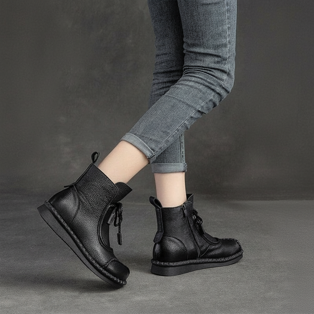 AureliaStride™ – Elegante Vintage-Lederstiefeletten mit Zeitlosem Charme