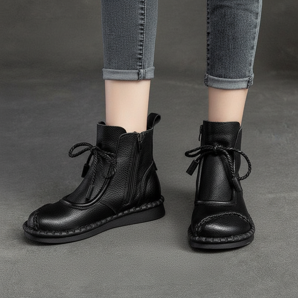 AureliaStride™ – Elegante Vintage-Lederstiefeletten mit Zeitlosem Charme