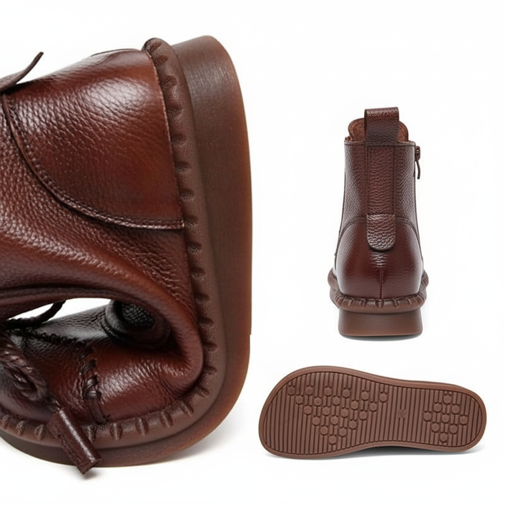 AureliaStride™ – Elegante Vintage-Lederstiefeletten mit Zeitlosem Charme