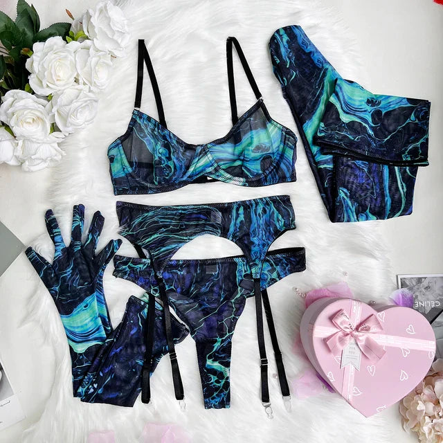 Mireille™ | 5-teiliges Tie-Dye-Dessous-Set