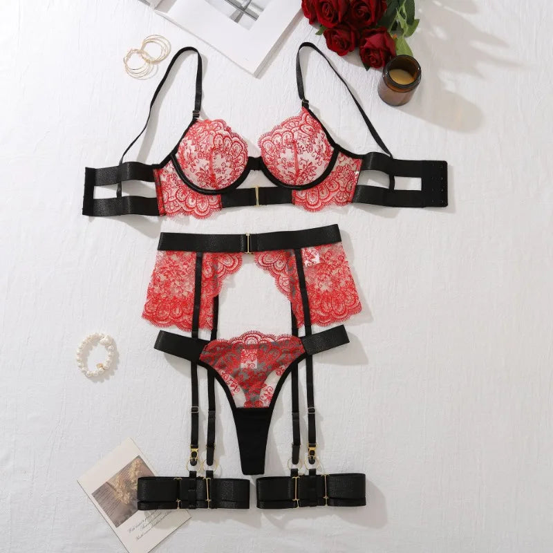 Helene™ | Verführerisches Dessous-Set mit Blumenstickerei