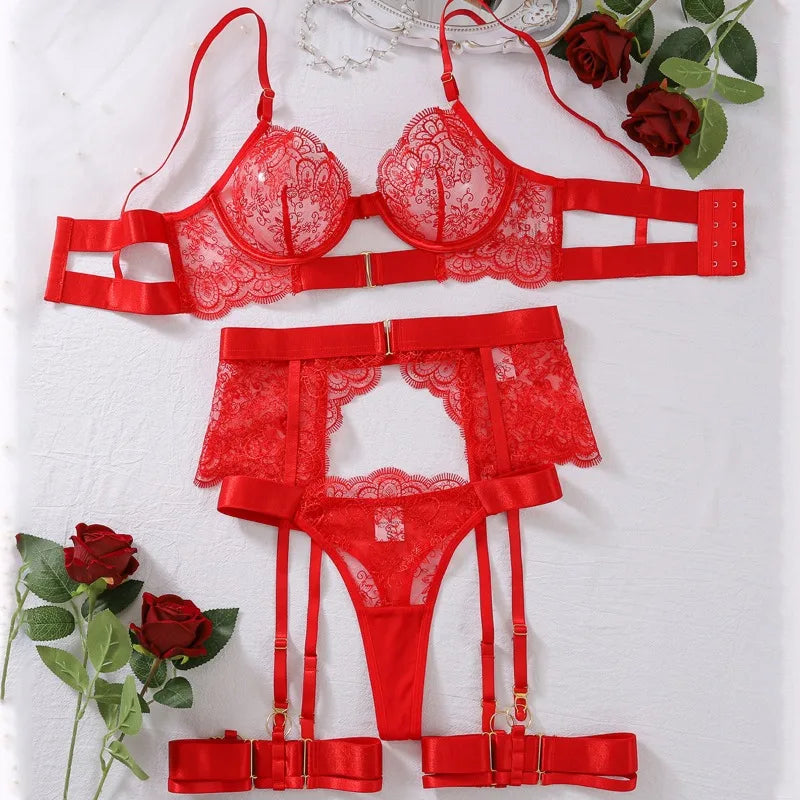 Helene™ | Verführerisches Dessous-Set mit Blumenstickerei