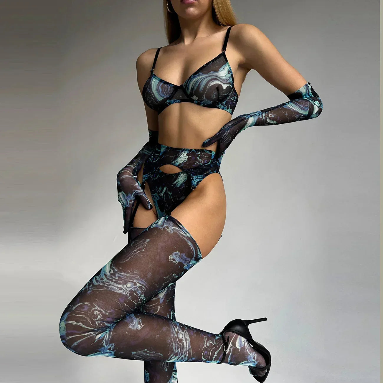 Mireille™ | 5-teiliges Tie-Dye-Dessous-Set