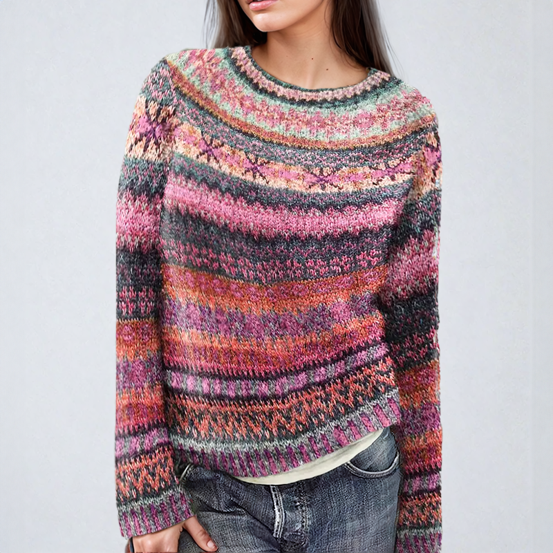 Margo™️ - Klassischer Fair Isle Strickpullover