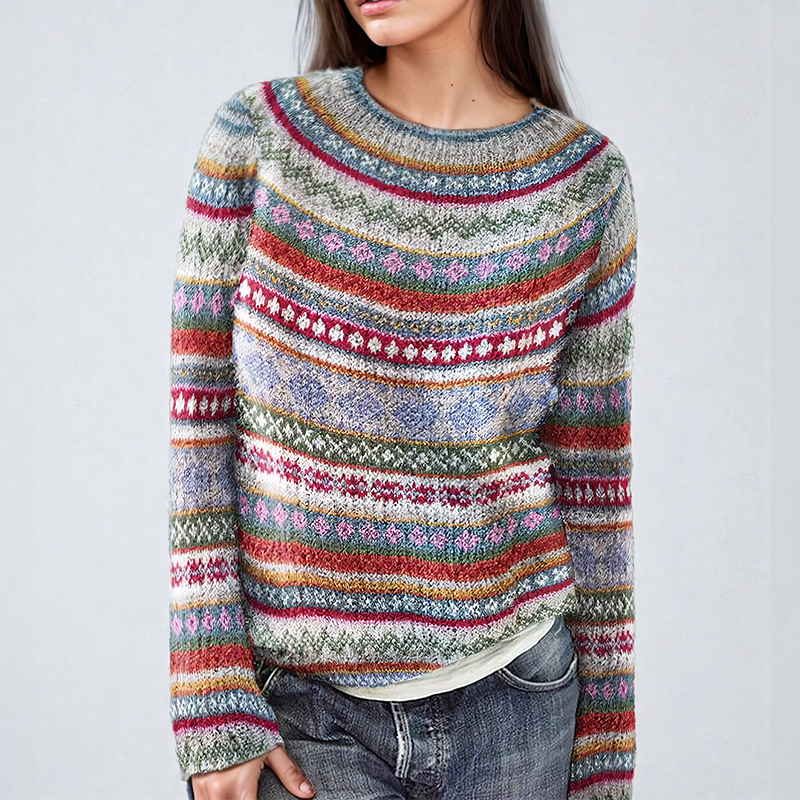 Margo™️ - Klassischer Fair Isle Strickpullover