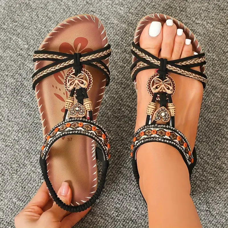 Dunja™ – Bequeme orthopädische Sandalen mit floralem Charme