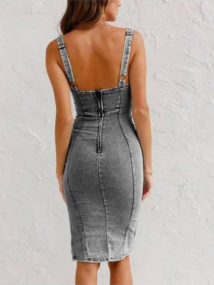 Gabi™ - Denim-Kleid mit verstellbaren Trägern