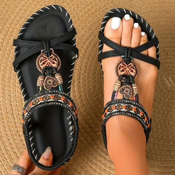 Dunja™ – Bequeme orthopädische Sandalen mit floralem Charme