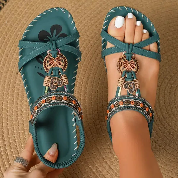 Dunja™ – Bequeme orthopädische Sandalen mit floralem Charme