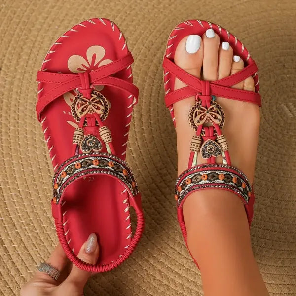 Dunja™ – Bequeme orthopädische Sandalen mit floralem Charme