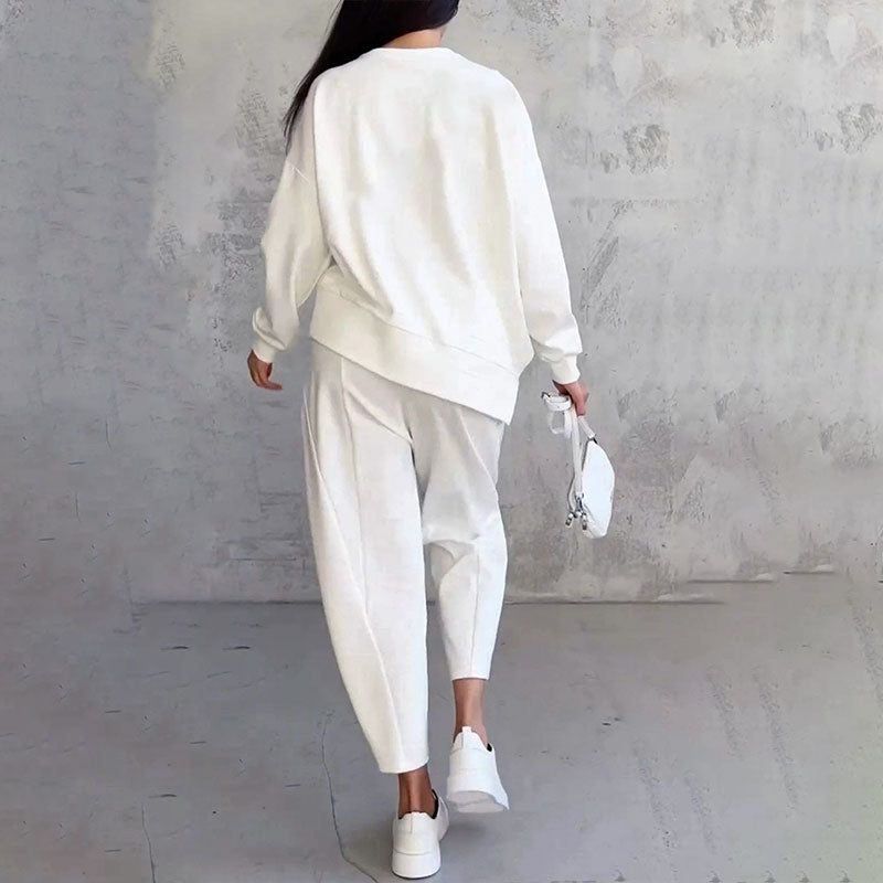 Jimena™️ - Rundhalsausschnitt Langarm-Oberteil ＆ Hose | 2-teiliges Set