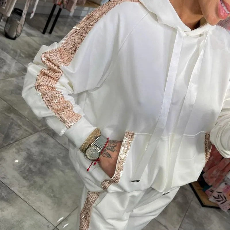 Petra™ - 2-teiliges Set aus Oberteilen und Hosen mit Kapuze und Kordelzug für Damen