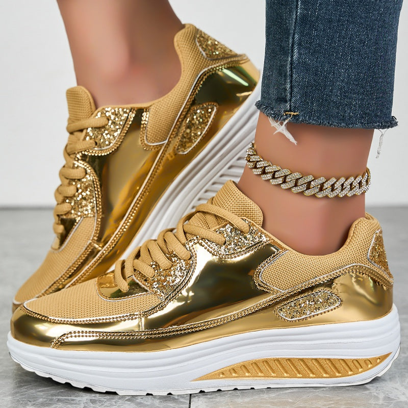Sidra™ - Trendige Glitzer-Sneaker mit flacher Sohle