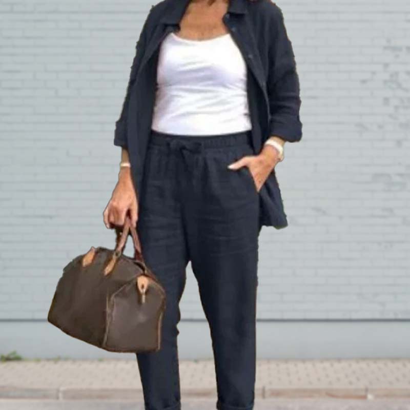 Rosalie™ - Damen-Set mit Bluse und Hose mit langen Ärmeln