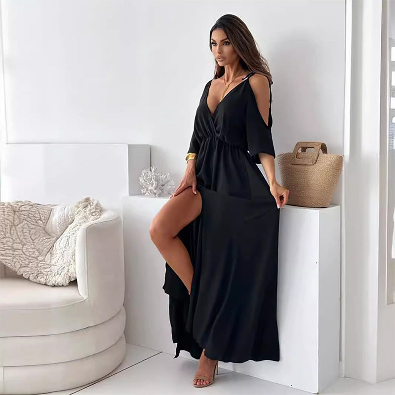 Mirella™ – Elegantes Kleid mit V-Ausschnitt und Seitenschlitz
