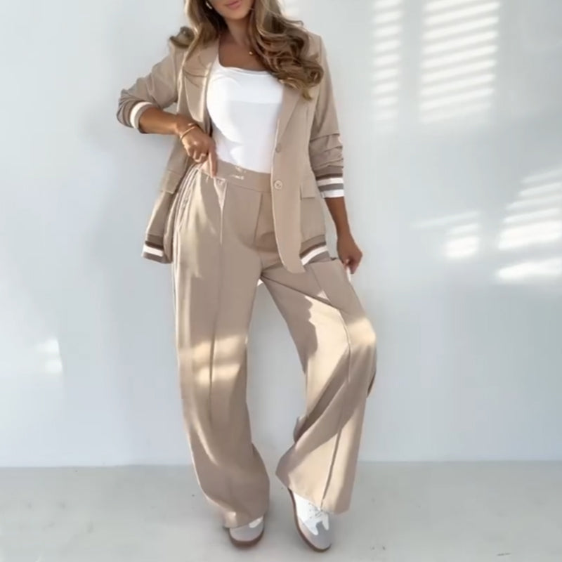 Laura™ - Lässiges beiges 2-teiliges Set für Damen