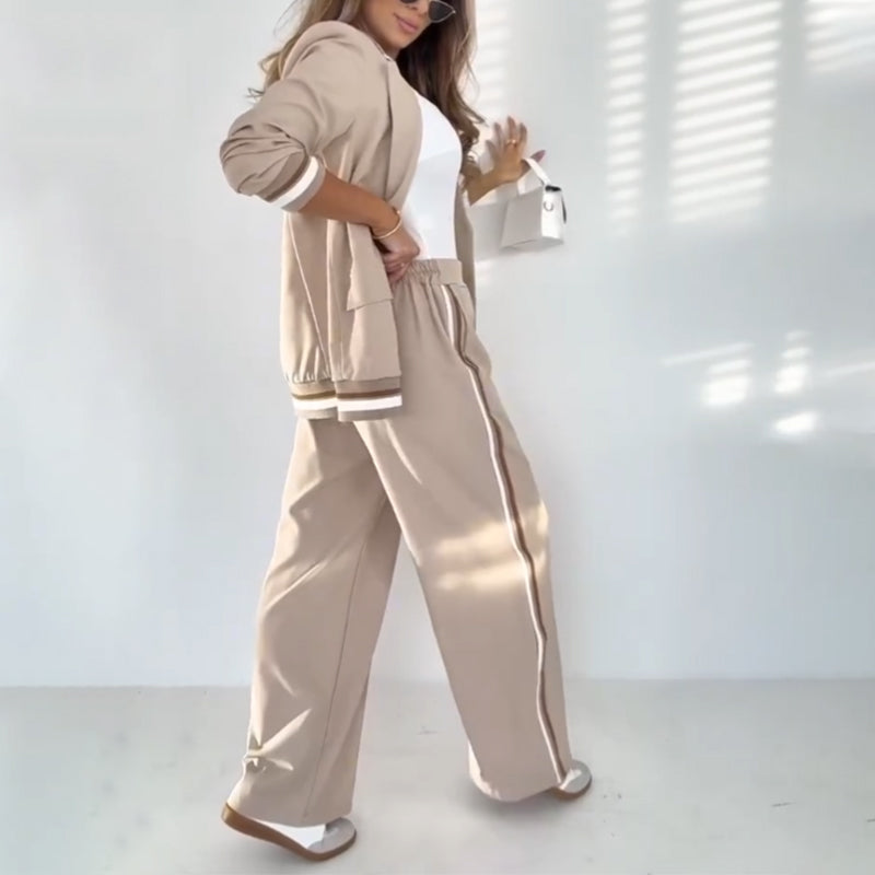 Laura™ - Lässiges beiges 2-teiliges Set für Damen