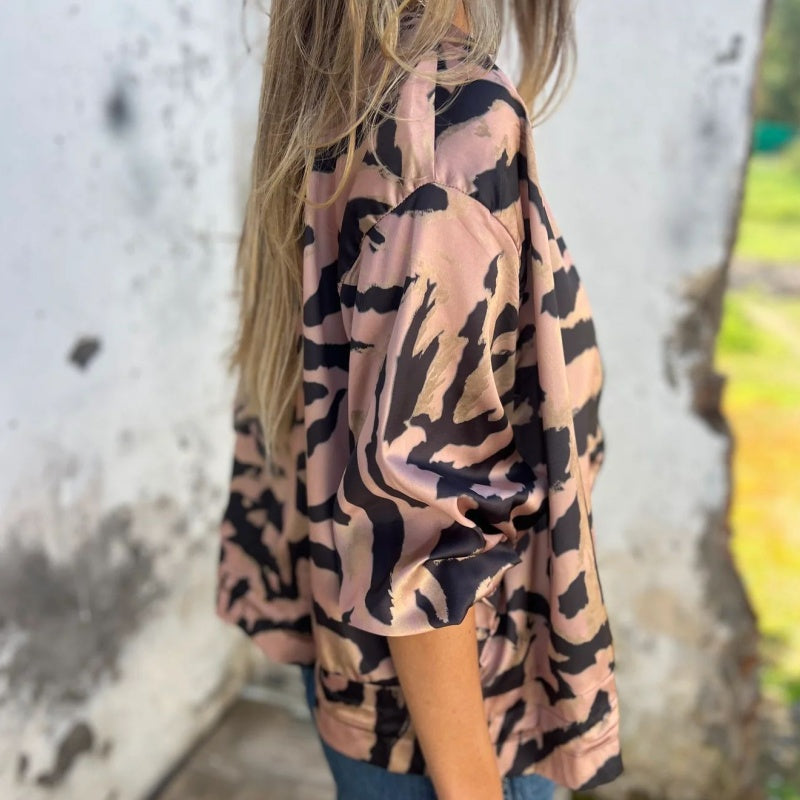 Felicitas™ - Bomberjack mit Ritzen und Zebra-Print für Damen