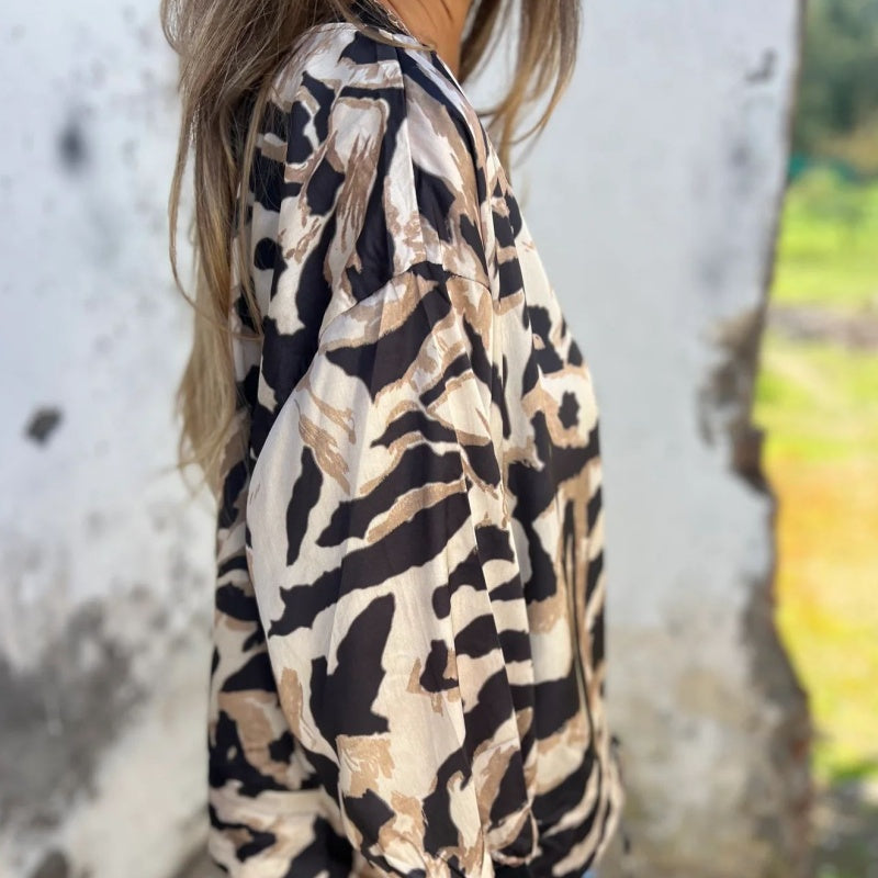 Felicitas™ - Bomberjack mit Ritzen und Zebra-Print für Damen