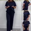 Livia™ - Kurzarm-T-Shirt mit Seitenstreifen und Jogginghose mit weitem Bein