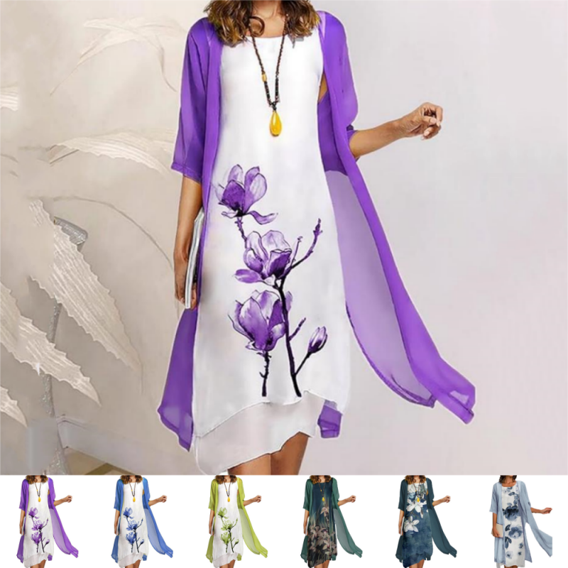 Teresia™ - Zweiteiliges Kleid mit Blumenmuster