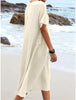 Junia™ - Baumwoll-Leinen-Midikleid mit Rundhalsausschnitt