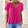 Maya™ - Damenbluse mit Falten und V-Ausschnitt